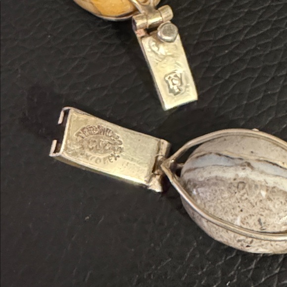 Vintage Taxco Sterling Silver Bracelet w Wire Wrapped Polished Stones - Picture 5 of 7